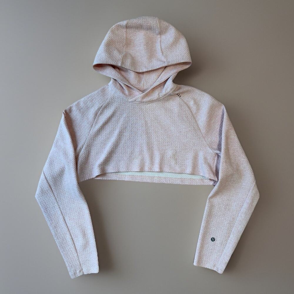 Lululemon At Ease Cropped Hoodie Women's Small Pink Workout Pullover